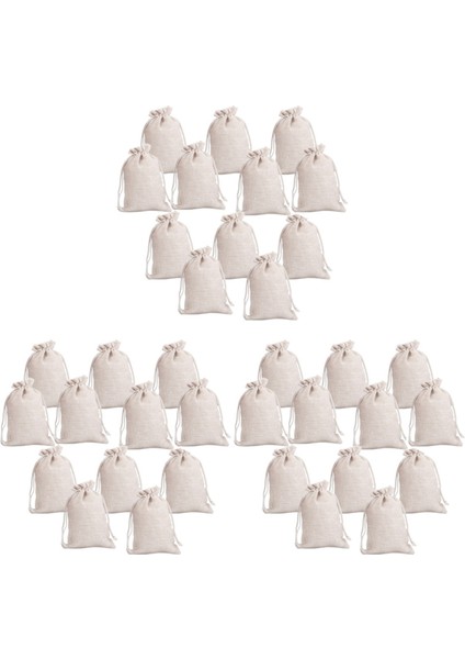 36PCS Küçük Pamuklu Çekme Çantaları Yeniden Kullanılabilir Muslin Bezi Şekerleme Çanta Takı Torbaları (Yurt Dışından)