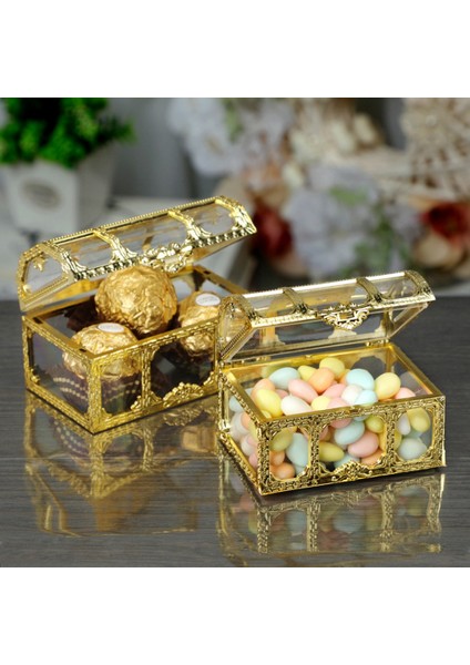 Yaratıcı Şeker Kutusu Hazine Göğüs Şekli Şeker Kapları Tutucu Depolama Vaka Partisi Malzemeleri Düğün (Altın) (Yurt Dışından) fiyatları