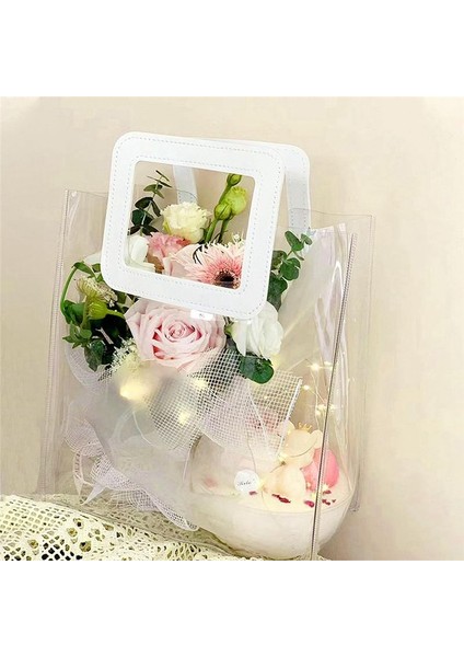 10 Paket Düğün Temiz Çantası Ağır Hizmet Saplı Şeffaf Çantaları Düğün Için Pvc Sarma Çantaları Holografik (Yurt Dışından) indirimleri