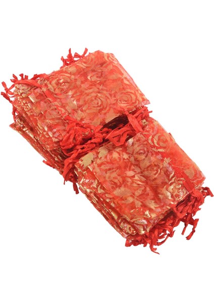 300PC 7X9CM Gül Organza Drawstring Takı Çantaları Poşetler Düğün Noel Partisi Leri Çantalar Kırmızı (Yurt Dışından) modelleri