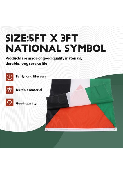 Filistin Ulusal Bayrağı 5ft x 3ft (Yurt Dışından) fırsatları