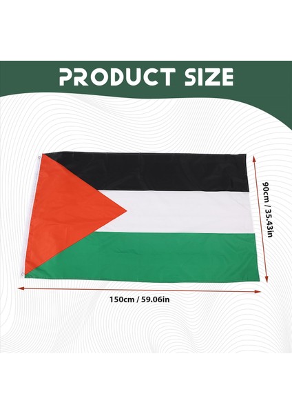 Filistin Ulusal Bayrağı 5ft x 3ft (Yurt Dışından) indirimleri