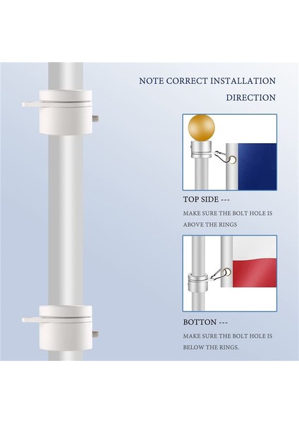 2 Adet Bayrak Direği Halkaları Anti -Sarma Bayrak Direği Klipsleri Döner 360 ° Dönen Bayrak Direği Bayrak Montaj Halkaları 1 Inç (Yurt Dışından) fırsatları