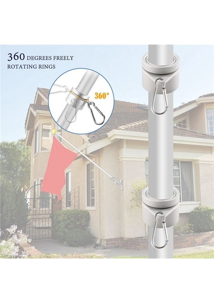 2 Adet Bayrak Direği Halkaları Anti -Sarma Bayrak Direği Klipsleri Döner 360 ° Dönen Bayrak Direği Bayrak Montaj Halkaları 1 Inç (Yurt Dışından) indirimleri