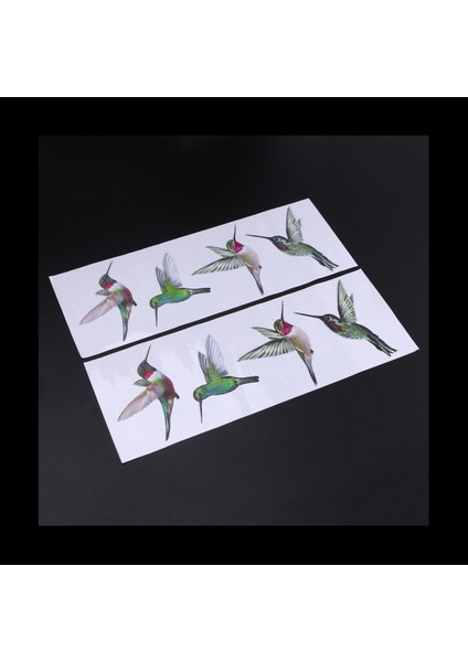 2x 8 Büyük Güzel Uğultu Kuşu Statik Yapışkan Pencere Çıkartmaları Sinek Kuşu Anti -Çarpışma Kuş Çarpması Pencere Çıkartmaları (Yurt Dışından)