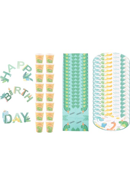 49PCS Dinozor Tema Partisi Tek Kullanımlık Sofra Takımı Set Kağıt Tabak Bardağı Çocuk Çocuk Orman Doğum Günü Partisi Dekorasyon Bebek (Yurt Dışından)