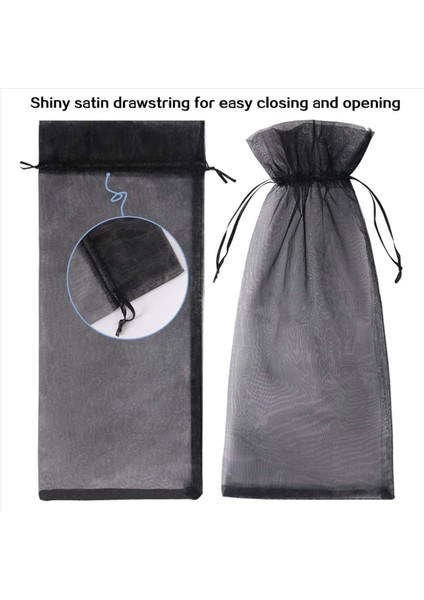 120PCS Siyah Organza Şarap Şişesi Torbaları Şeffaf Örgü Şişe Torbaları Şarap Kapakları Cadılar Bayramı Için Drawstring ile Elbiseler (Yurt Dışından) indirimleri