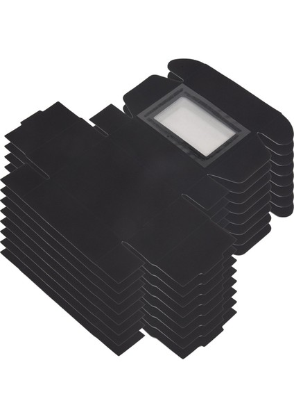 50 Adet Mini Kraft Kağıt Kutusu Pencereli Mevcut Paketleme Kutusu Ev Yapımı Sabun Kutusu Fırın Şekeri (Siyah) (Yurt Dışından) fırsatları