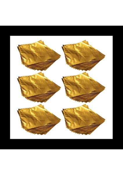 600PCS Square Sweets Şeker Çikolata Lolly Kağıt Alüminyum Folyo Sargılar Altın (Yurt Dışından)