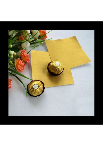 600PCS Square Sweets Şeker Çikolata Lolly Kağıt Alüminyum Folyo Sargılar Altın (Yurt Dışından) fırsatları