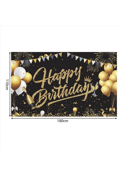 3x Doğum Günü Zemin Banner Siyah Altın Zemin Işareti Kızlar Için Mutlu Yıllar Partisi Dekorasyon Seti Erkek Kadın Kutlaması (Yurt Dışından) fırsatları