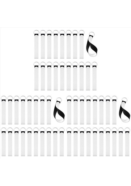 60 Adet Süblimasyon Boş Neopren Bileklik Kordonlar Kayış Neopren Bilek Anahtarlık Bilek Kordon Anahtarlık Tutucu (Yurt Dışından)