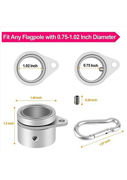4 Adet Bayrak Direği Halkaları Anti -Sarma Bayrak Kutuplu Klipsler Döner 360 ° Dönen Bayrak Direği Bayrak Montaj Halkaları 1 Inç (Yurt Dışından) modelleri