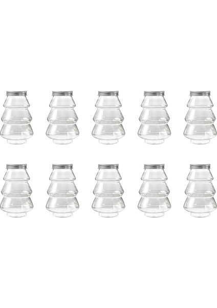 Noel Ağacı Şeker Kavanozu Çocuk Si Diy Şeker Bisküvi Atıştırmalık Yeni Yıl Dekorasyon Kutusu Gümüş Kapak (Yurt Dışından)