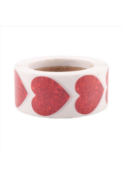 Sevgililer Günü Glitter Kalp Çıkartmaları Kırmızı Kalp Çıkartmaları Rulo Yıldönümleri Için Kalp Etiketleri Düğün (500 Pcs/roll) (Yurt Dışından)