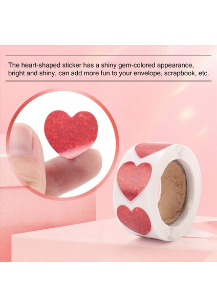 Sevgililer Günü Glitter Kalp Çıkartmaları Kırmızı Kalp Çıkartmaları Rulo Yıldönümleri Için Kalp Etiketleri Düğün (500 Pcs/roll) (Yurt Dışından) indirimleri