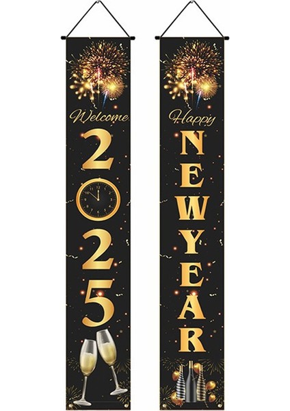 2025 Yeni Yıl Banner Asma Dekorasyonları Yeni Yıl Dekorasyonları Yeni Yıl Yuvaları A (Yurt Dışından)