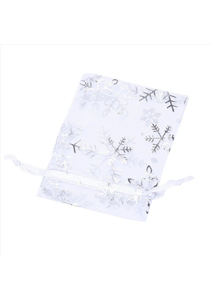 500 Pcs Organza Düğün Çantaları Drawstring Mücevher Torbası Çantalar Gümüş Beyaz Kar Tanesi Baskılı Sefer Parti Çanta Çantaları (Yurt Dışından) fırsatları