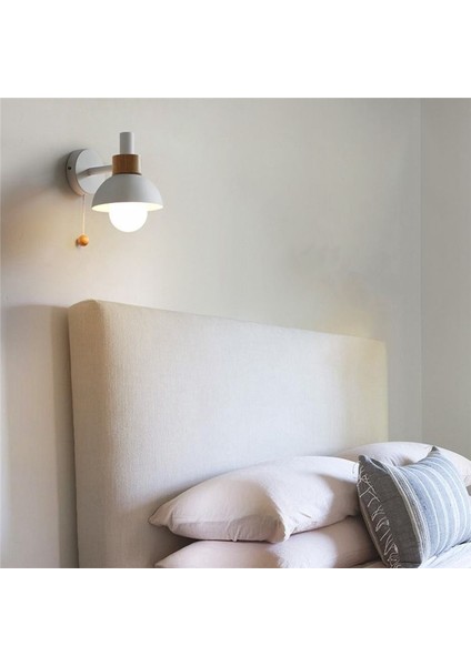 LED Duvar Lambası Ahşap Ahşap Işıkları Kapalı Aydınlatma Ev Dekoru Başucu Yatak Odası Oturma Odası Ampul C ile (Yurt Dışından) fırsatları