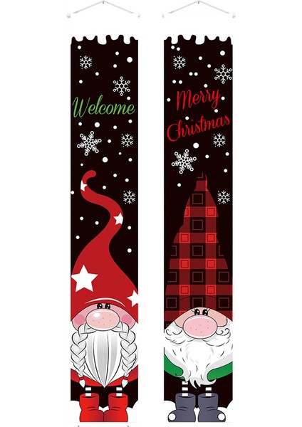 Noel Sundurma Dekorasyonu Noel Gnome Sundurma Işaretleri Hoş Geldiniz Pankers Tatil Kapısı Dekorasyonu Noel Partisi Dekoru (Yurt Dışından)