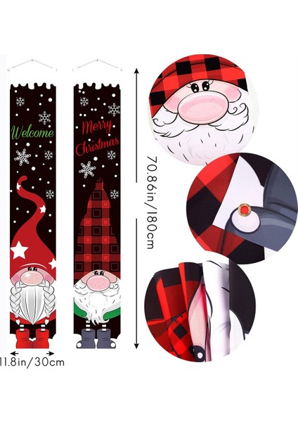Noel Sundurma Dekorasyonu Noel Gnome Sundurma Işaretleri Hoş Geldiniz Pankers Tatil Kapısı Dekorasyonu Noel Partisi Dekoru (Yurt Dışından) fiyatları