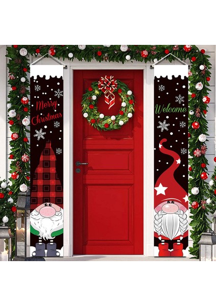 Noel Sundurma Dekorasyonu Noel Gnome Sundurma Işaretleri Hoş Geldiniz Pankers Tatil Kapısı Dekorasyonu Noel Partisi Dekoru (Yurt Dışından) modelleri