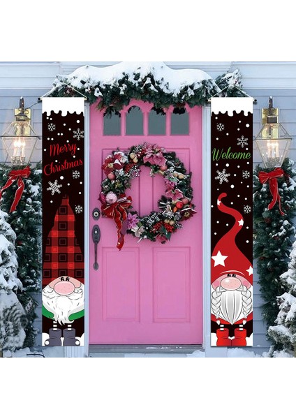 Noel Sundurma Dekorasyonu Noel Gnome Sundurma Işaretleri Hoş Geldiniz Pankers Tatil Kapısı Dekorasyonu Noel Partisi Dekoru (Yurt Dışından) fırsatları
