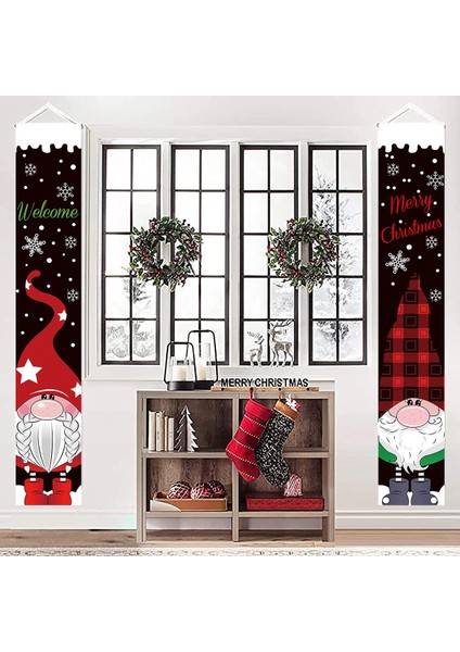 Noel Sundurma Dekorasyonu Noel Gnome Sundurma Işaretleri Hoş Geldiniz Pankers Tatil Kapısı Dekorasyonu Noel Partisi Dekoru (Yurt Dışından) indirimleri