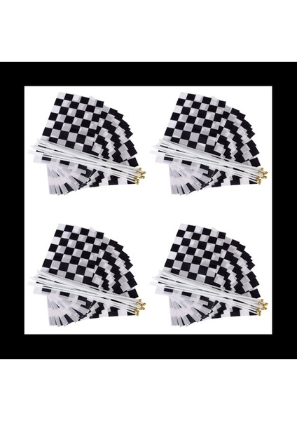 48 Adet Yivli Formül 1 F1 Yarış Afiş El Sallayan Bayraklar (Siyah + Beyaz) (Yurt Dışından)