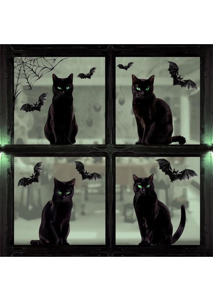 Cadılar Bayramı Dekorasyon Örümcek Net Yarasa Pencere Çıkartmaları Cam Pencere Aplike Cadılar Bayramı Dekorasyon Malzemeleri (Yurt Dışından) fırsatları