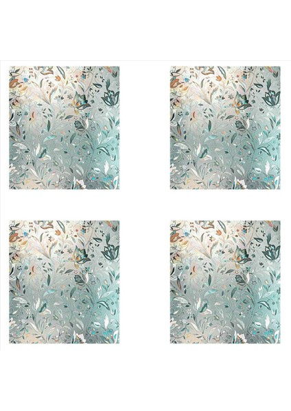 4x 3D Gökkuşağı Pencere Film Vitray Vinil Statik Olmayan Yapışkan Film Opak Gizlilik Koruyucu Tonu -45X100CM (Yurt Dışından)