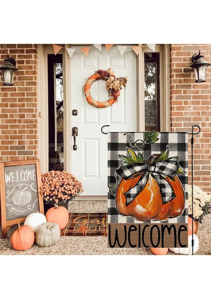 Sonbahar Bahçe Bayrağı -12X18 Inç Çift Taraflı Baskı Canlı Balkabağı Tasarımı (Yurt Dışından) fiyatları