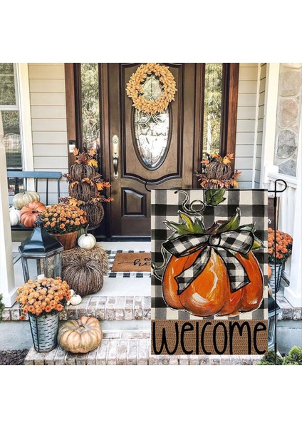 Sonbahar Bahçe Bayrağı -12X18 Inç Çift Taraflı Baskı Canlı Balkabağı Tasarımı (Yurt Dışından) fırsatları