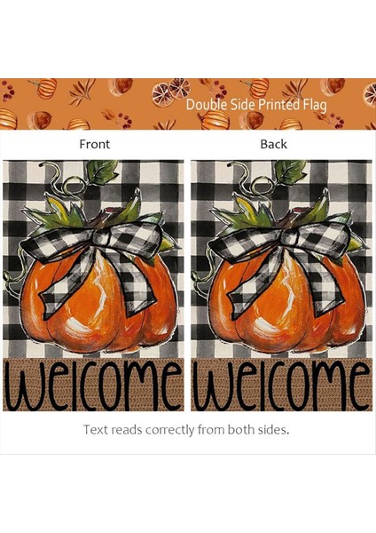 Sonbahar Bahçe Bayrağı -12X18 Inç Çift Taraflı Baskı Canlı Balkabağı Tasarımı (Yurt Dışından) indirimleri