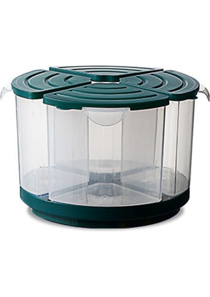 Dönen Bölme Tahıl Kavanozu Mutfak Pirinç Kepçesi Gıda Depolama Konteyneri Kapaklı Büyük Kapasiteli Mühürlü Gıda Kavanozu (Yurt Dışından)