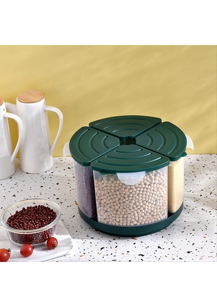 Dönen Bölme Tahıl Kavanozu Mutfak Pirinç Kepçesi Gıda Depolama Konteyneri Kapaklı Büyük Kapasiteli Mühürlü Gıda Kavanozu (Yurt Dışından) modelleri