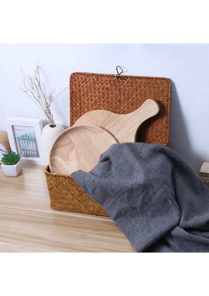 Rattan Depolama Sepeti Saman Deniz Yosunu Sepeti El Dokuması Depolama Sepeti Çok Amaçlı Kap Kapaklı (10 Cm) (Yurt Dışından) indirimleri