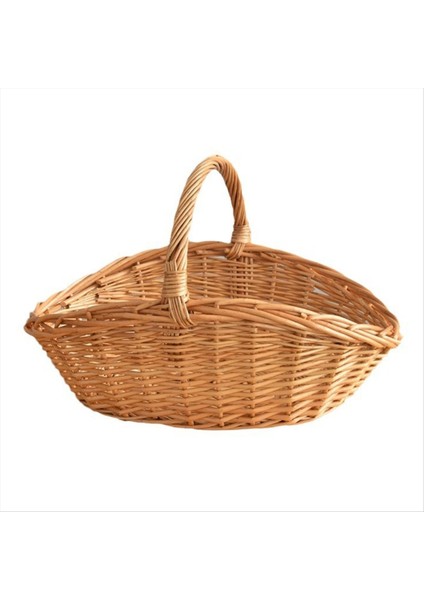 Willow Meyve Piknik Sepeti Rattan Yumurta Sepeti Mutfak Depolama Sepeti Bambu Taşınabilir Sebze Sepet Depolama Sepeti L (Yurt Dışından)