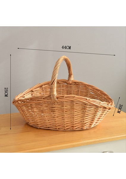 Willow Meyve Piknik Sepeti Rattan Yumurta Sepeti Mutfak Depolama Sepeti Bambu Taşınabilir Sebze Sepet Depolama Sepeti L (Yurt Dışından) fırsatları