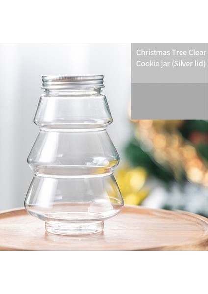 Noel Ağacı Şeker Kavanozu Çocuk Si Diy Şeker Bisküvi Atıştırmalık Yeni Yıl Dekorasyon Kutusu Gümüş Kapak (Yurt Dışından) fırsatları