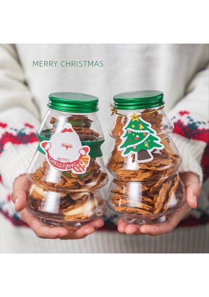 Noel Ağacı Şeker Kavanozu Çocuk Si Diy Şeker Bisküvi Atıştırmalık Yeni Yıl Dekorasyon Kutusu Gümüş Kapak (Yurt Dışından) indirimleri