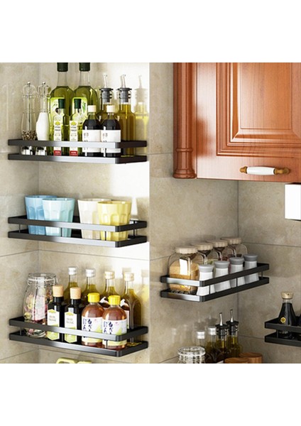 Spice Rack Mutfak Tahliye Duvara Monte Yumruksuz Ev Baharat Rafı Baharat Depolama Tahliye Rafı A (Yurt Dışından) fırsatları