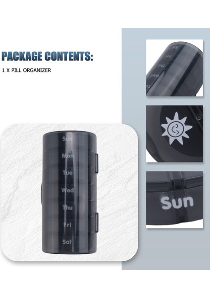 Günlük Hap Organizatörü (Günde Iki Kez)-Haftalık Am/pm Hap Kutusu Yuvarlak Ilaç Organizatörü 7 Günlük Hap Konteyneri (Kara Kutu) (Yurt Dışından) fiyatları