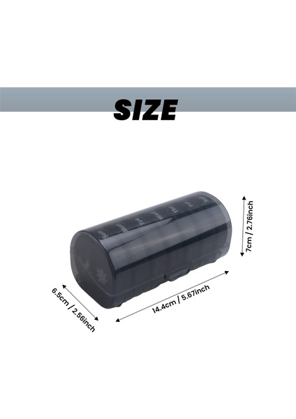 Günlük Hap Organizatörü (Günde Iki Kez)-Haftalık Am/pm Hap Kutusu Yuvarlak Ilaç Organizatörü 7 Günlük Hap Konteyneri (Kara Kutu) (Yurt Dışından) modelleri