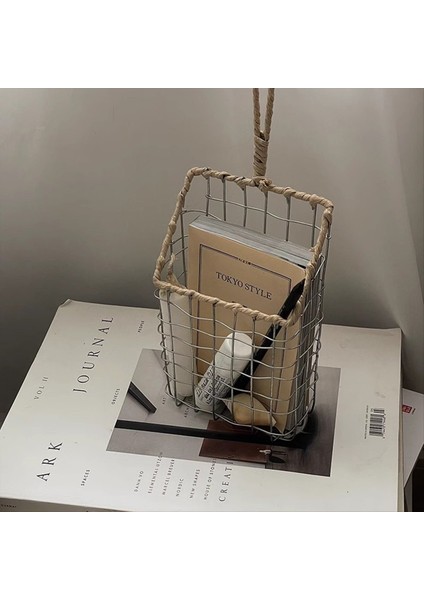 Ferforje Duvar Asma Tip Duvar Kitabı Depolama Raf Duvar Dergisi Raf Basit Salon Küçük Asma Sepet A (Yurt Dışından) indirimleri