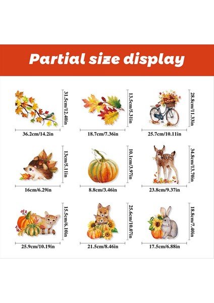Sonbahar Penceresi Yapışması Şükran Günü Sonbahar Hasat Hayvan Kabak Yaprakları Parti Malzemeleri Pencere Cam Dekorasyonu (Yurt Dışından) modelleri