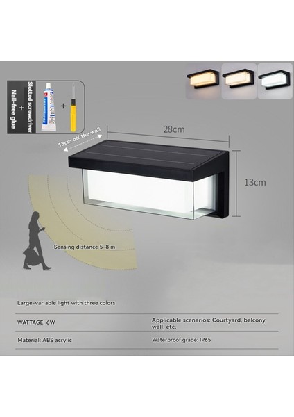 6W LED Açık Sundurma Işık Güneş Işık IP65 Su Yapmak Için Sağlık Işık Kontroli Ile Kolay Kurulum (Yurt Dışından) fiyatları