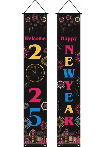 2025 Yeni Yıl Banner Asma Dekorasyonları Yeni Yıl Dekorasyonları Yeni Yıl Çençeleri B (Yurt Dışından)
