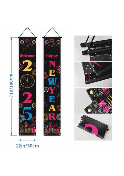 2025 Yeni Yıl Banner Asma Dekorasyonları Yeni Yıl Dekorasyonları Yeni Yıl Çençeleri B (Yurt Dışından) indirimleri