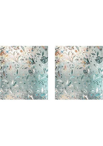 2x 3D Gökkuşağı Pencere Film Vitray Vinil Statik Olmayan Yapışkan Film Opak Gizlilik Koruyucu Tonu -45X100CM (Yurt Dışından)